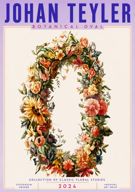 Johan Teyler Floral Oval No6 - Plakat