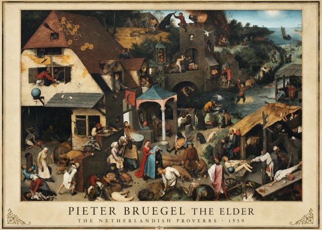Pieter Bruegel The Netherlandish Proverbs II No5 - Plakat