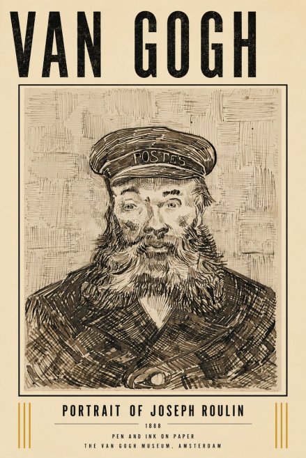 Van Gogh Portrait of Joseph Roulin I No5 - Plakat