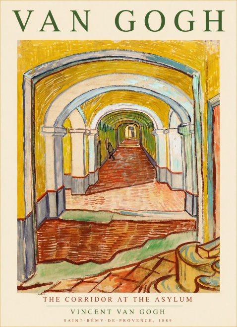 Van Gogh The Corridor at the Asylum No3 - Plakat