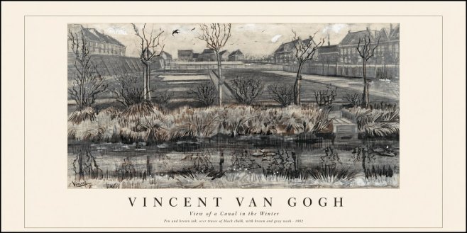 Van Gogh View of a Canal in the Winter No1 - Plakat