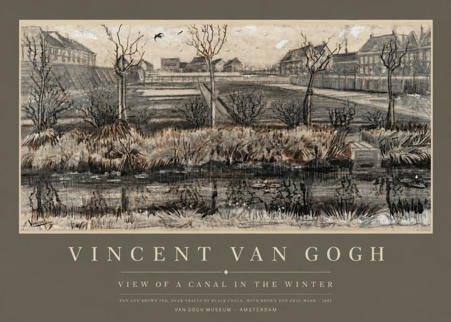 Van Gogh View of a Canal in the Winter No3 - Plakat