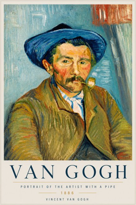 Van Gogh Portrait of the Artist with a Pipe No6 - Plakat