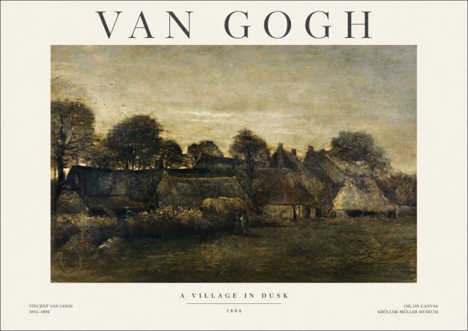 Van Gogh A Village in Dusk No1 - Plakat
