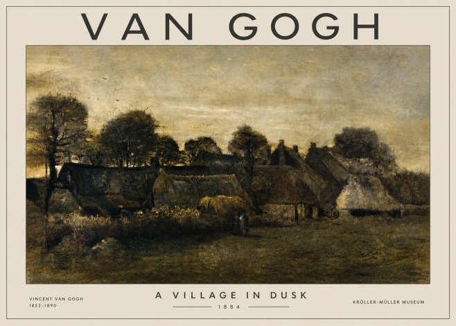 Van Gogh A Village in Dusk No3 - Plakat