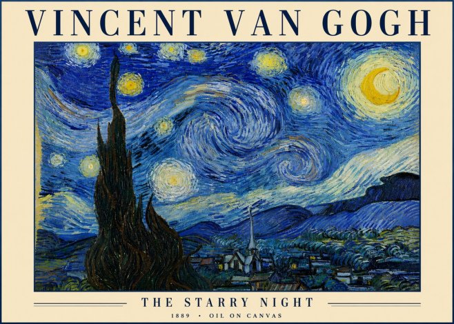 Van Gogh The Starry Night No4 - Plakat