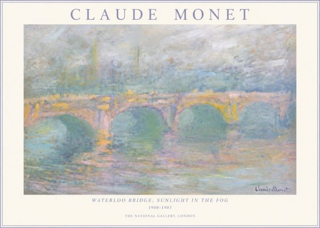 Monet Waterloo Bridge, Sunlight in the Fog I No3 - Plakat