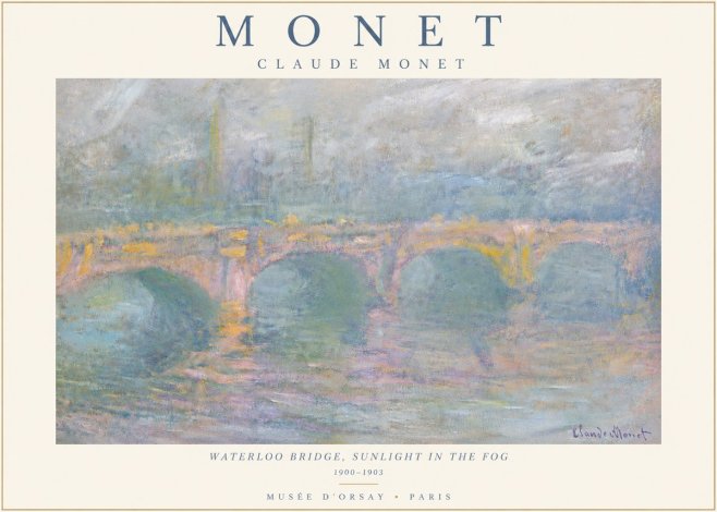 Monet Waterloo Bridge, Sunlight in the Fog I No5 - Plakat