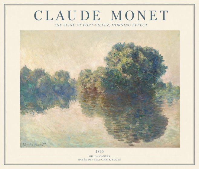 Monet The Seine at Port-villez, Morning Effect No1 - Plakat