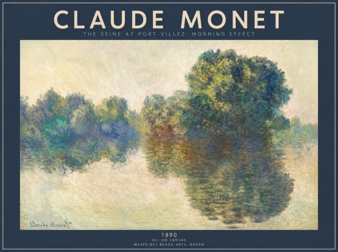 Monet The Seine at Port-villez, Morning Effect No3 - Plakat