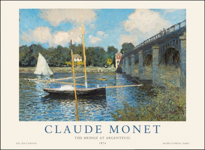 Monet The Bridge at Argenteuil I No1 - Plakat