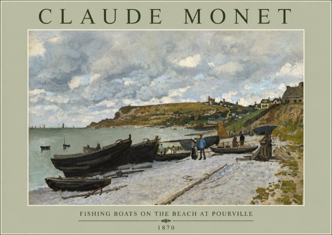 Monet Fishing Boats on the Beach at Pourville No6 - Plakat