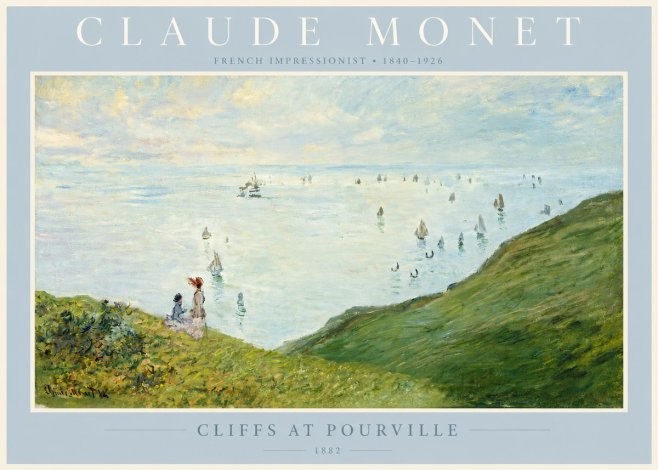 Monet Cliffs at Pourville I No4 - Plakat