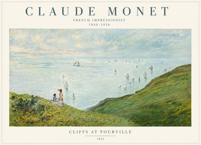 Monet Cliffs at Pourville I No6 - Plakat