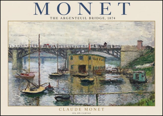 Monet The Argenteuil Bridge No2 - Plakat