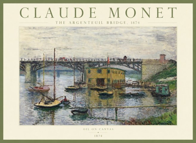 Monet The Argenteuil Bridge No3 - Plakat