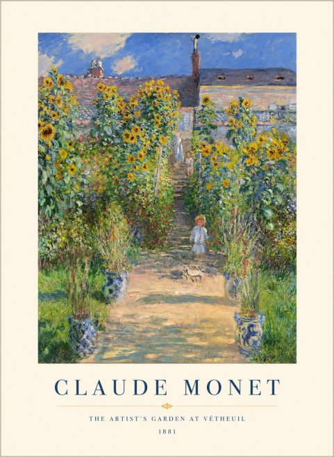 Monet The Artist's Garden at Vétheuil I No1 - Plakat