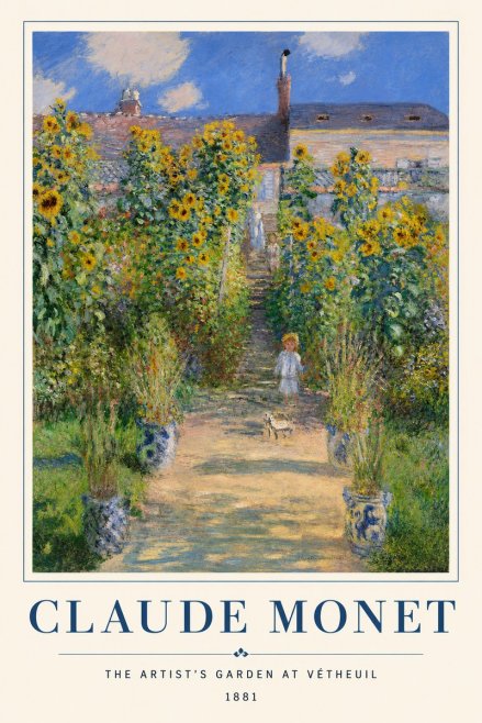 Monet The Artist's Garden at Vétheuil I No2 - Plakat