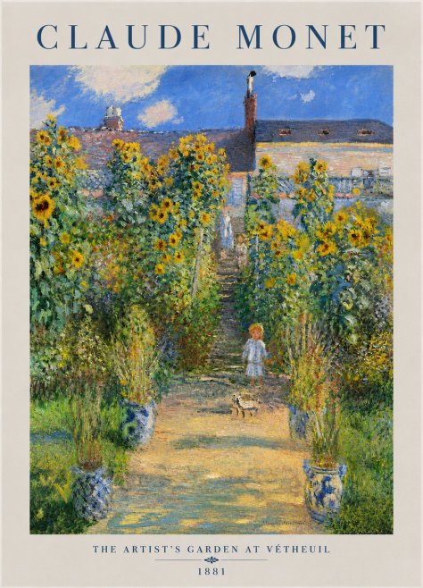 Monet The Artist's Garden at Vétheuil I No4 - Plakat
