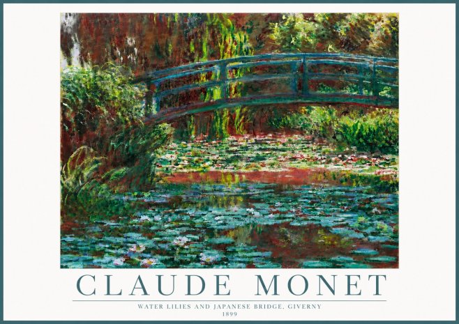Monet Water Lilies and Japanese Bridge, Giverny No5 - Plakat