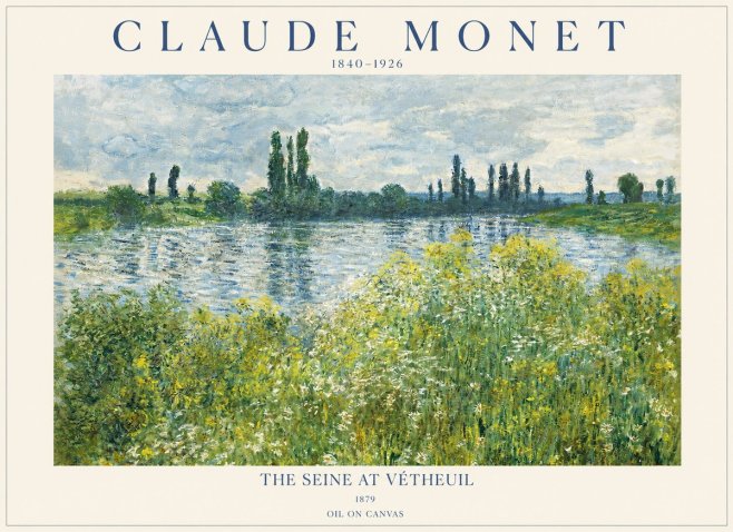 Monet The Seine at Vétheuil No1 - Plakat