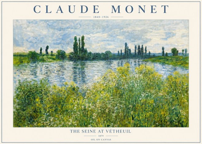 Monet The Seine at Vétheuil No3 - Plakat