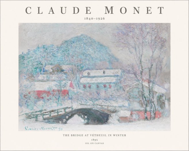 Monet The Bridge at Vétheuil in Winter No1 - Plakat
