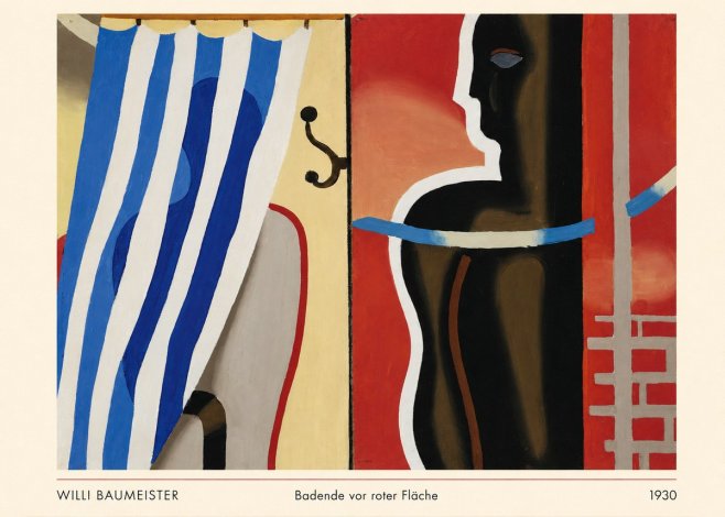 Willi Baumeister Badende Vor Roter Fläche No5 - Plakat