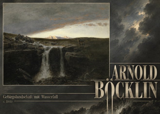 Arnold Böcklin Gebirgslandschaft Mit Wasserfall No6 - Plakat