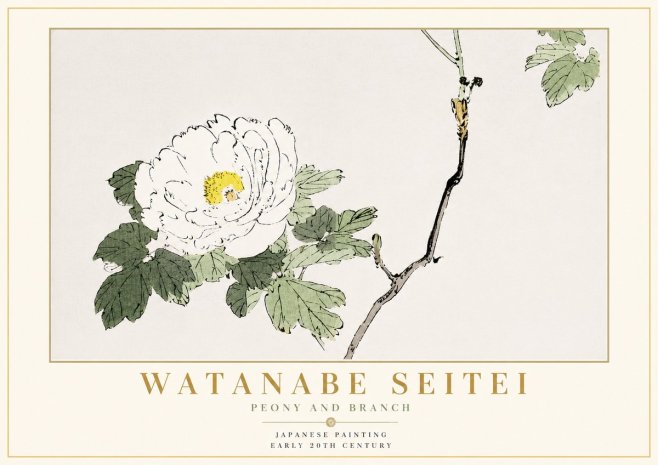 Watanabe Seitei Peony and Branch No6 - Plakat