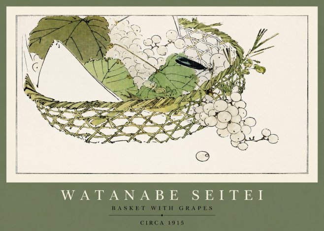 Watanabe Seitei Basket with Grapes No2 - Plakat