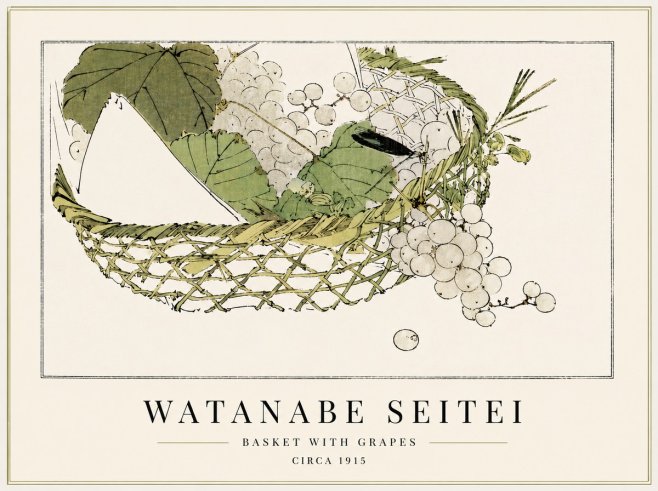 Watanabe Seitei Basket with Grapes No3 - Plakat