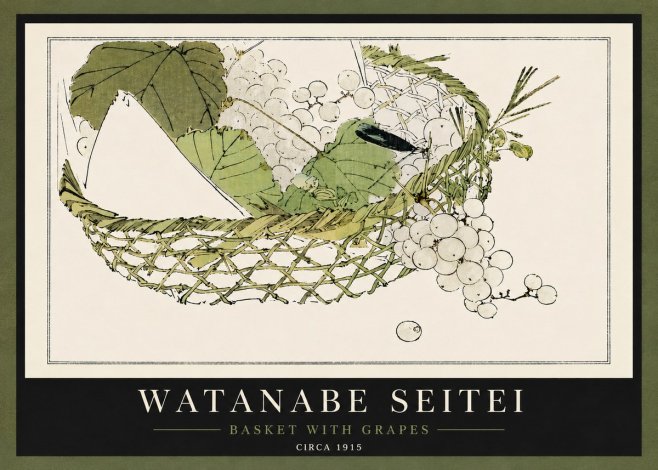 Watanabe Seitei Basket with Grapes No5 - Plakat
