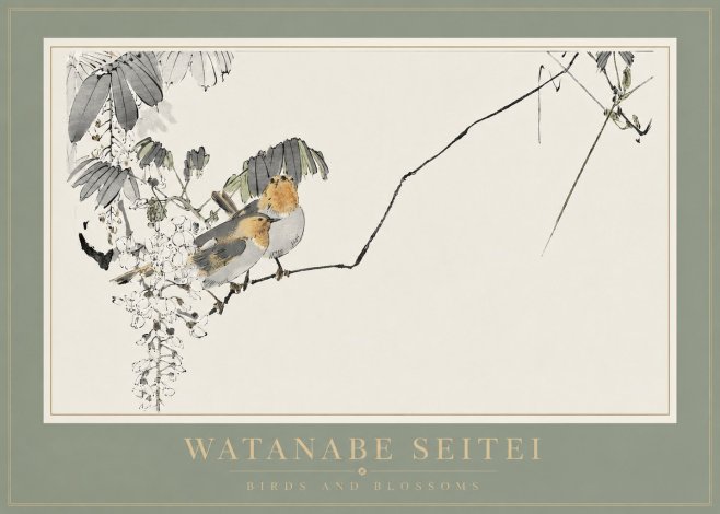 Watanabe Seitei Birds and Blossoms No2 - Plakat