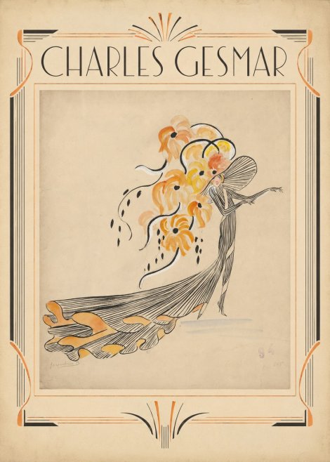 Charles Gesmar Lady with Floral Headdress No1 - Plakat
