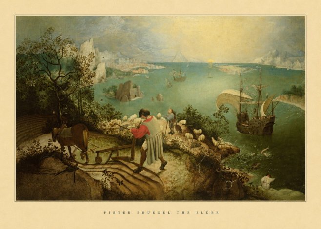 Pieter Bruegel Landscape with the Fall of Icarus II No5 - Plakat