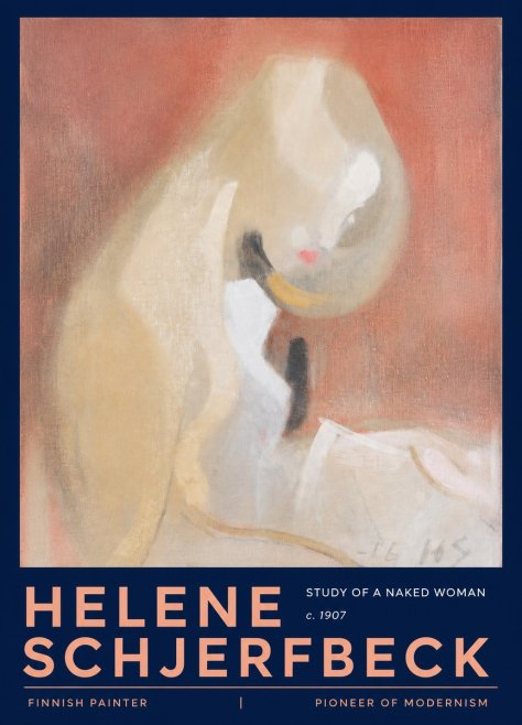 Helene Schjerfbeck Study of a Naked Woman No3 - Plakat
