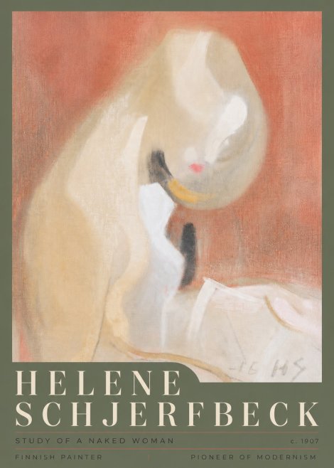 Helene Schjerfbeck Study of a Naked Woman No5 - Plakat