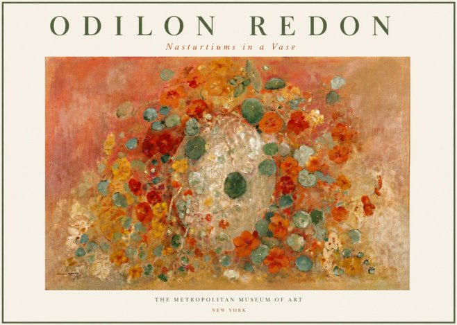Odilon Redon Nasturtiums in a Vase No4 - Plakat