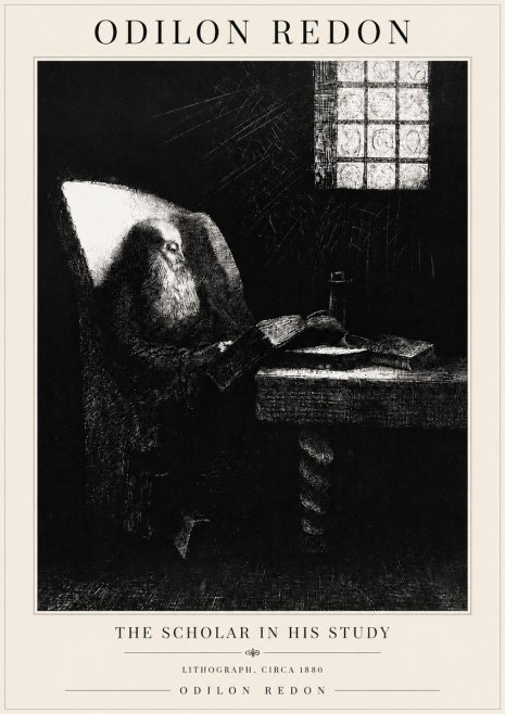 Odilon Redon The Scholar in His Study No6 - Plakat