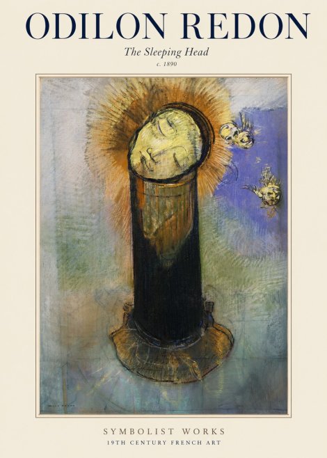 Odilon Redon The Sleeping Head No1 - Plakat