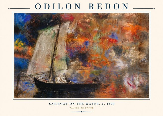 Odilon Redon Sailboat on the Water No3 - Plakat