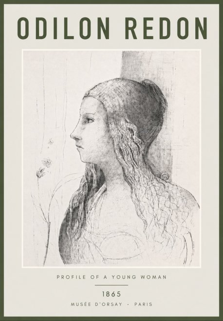 Odilon Redon Profile of a Young Woman No4 - Plakat