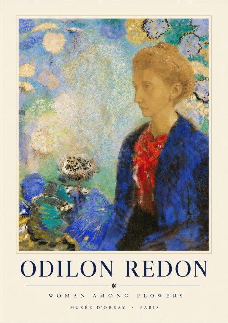Odilon Redon Woman Among Flowers No4 - Plakat