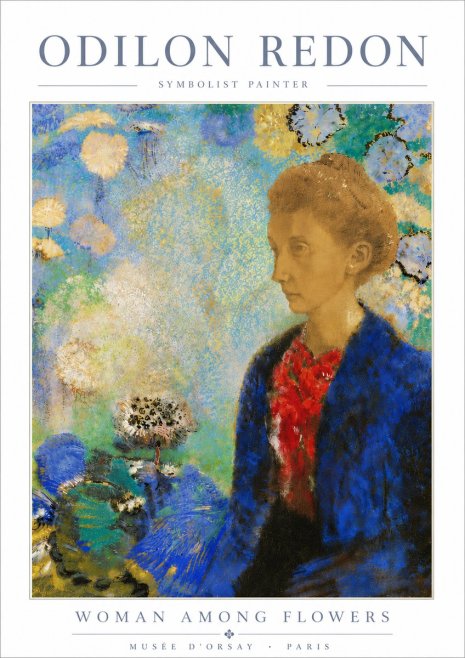 Odilon Redon Woman Among Flowers No6 - Plakat