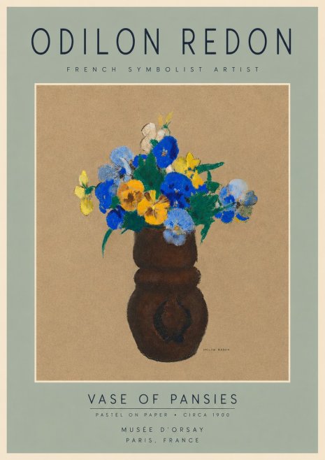 Odilon Redon Vase of Pansies No4 - Plakat