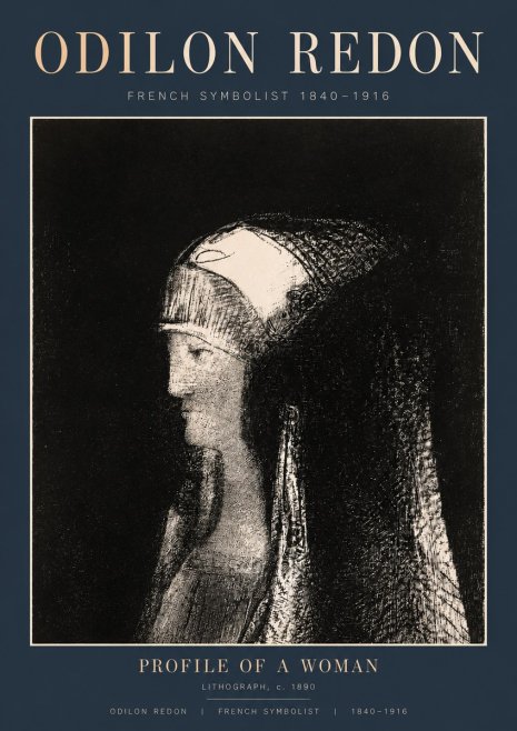 Odilon Redon Profile of a Woman No2 - Plakat