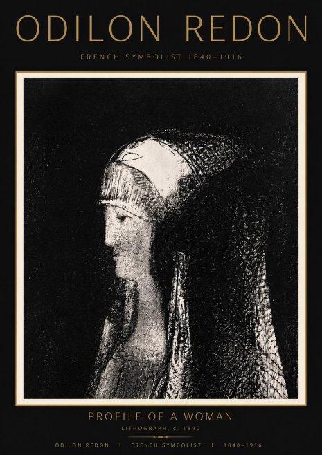 Odilon Redon Profile of a Woman No6 - Plakat