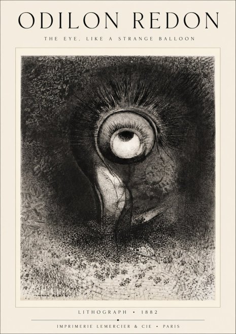 Odilon Redon The Eye, Like a Strange Balloon No1 - Plakat