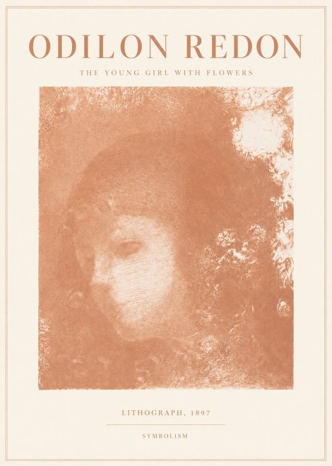 Odilon Redon The Young Girl with Flowers No3 - Plakat